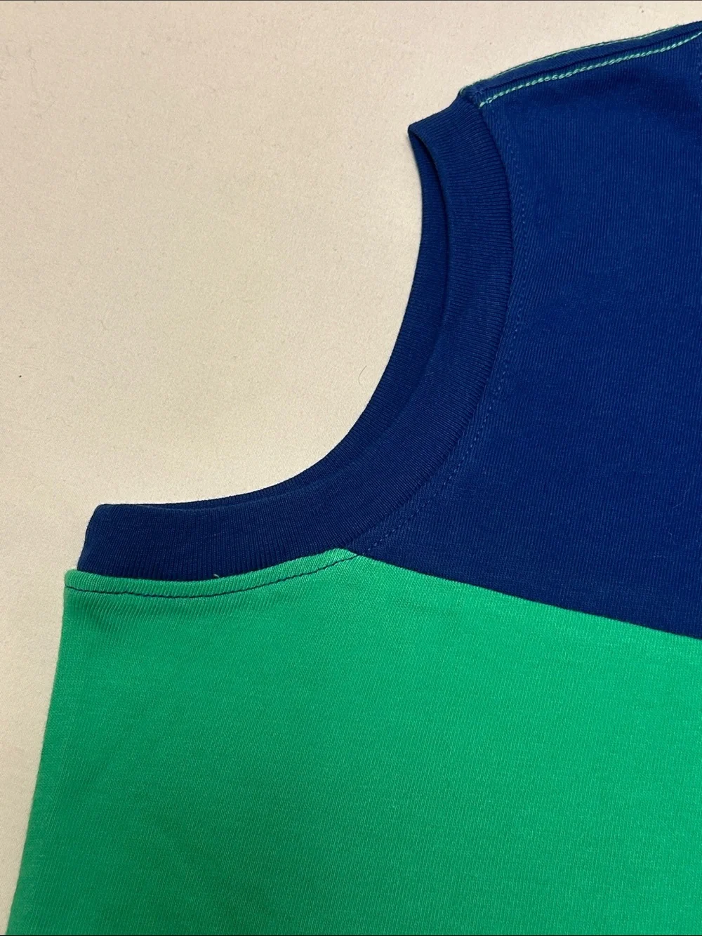 Gymboree Blue & Green Colorblock Tank with Gray Pocket